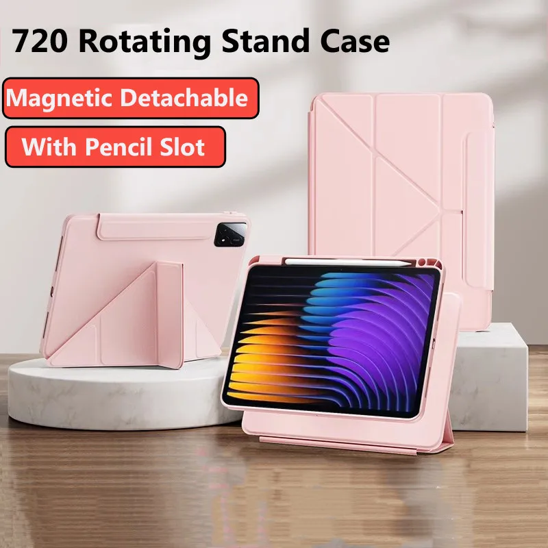 

Case for Xiaomi Pad 7 2024 11.2" 7 Pro 11.2 5 5 Pro 11 6Pro 11inch 6 11 720° Rotating Case Clear Acrylic Cover with Pen Holder