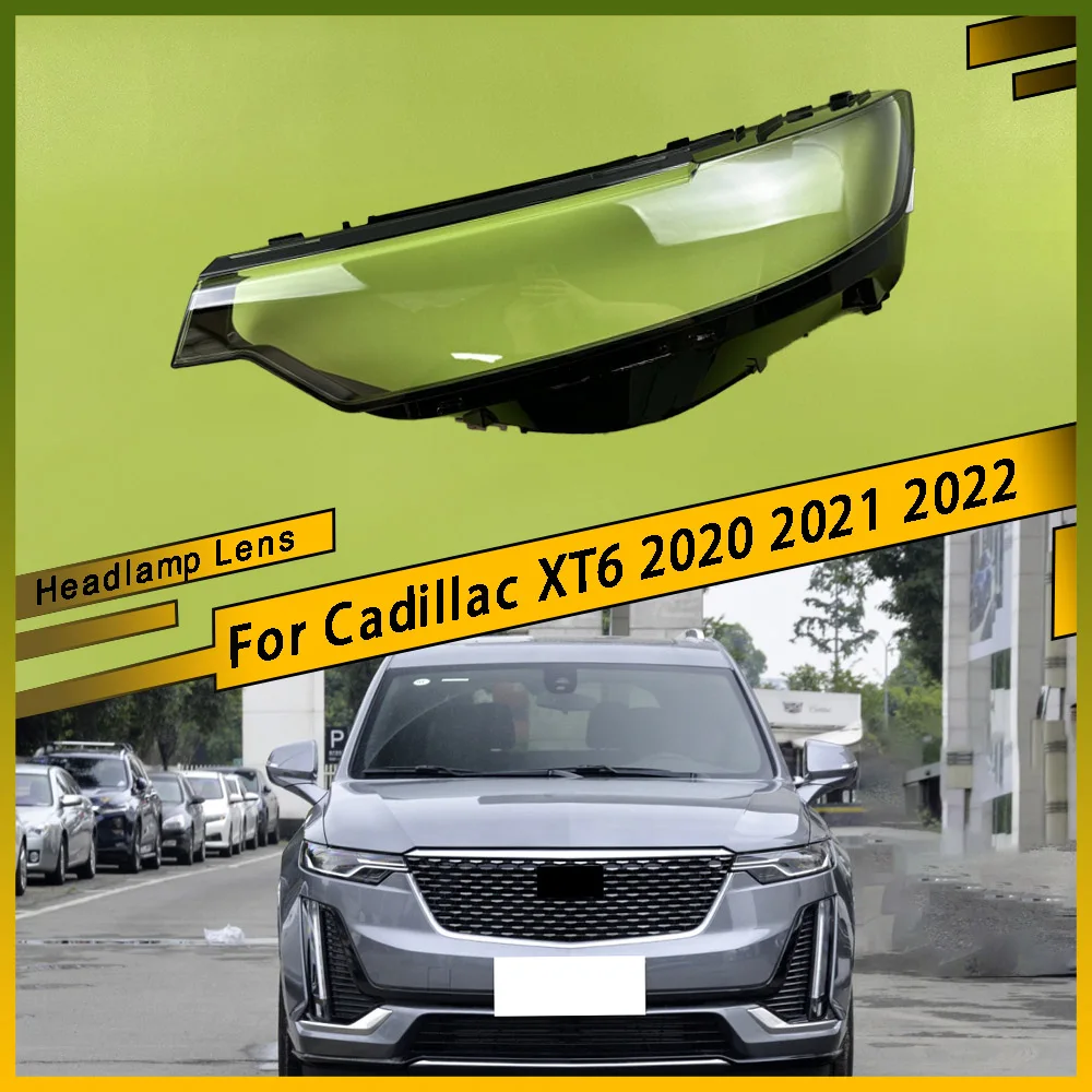 For Cadillac XT6 2020 2021 2022 Headlamp Transparent Cover Headlight Shell Lampshade Case Plexiglass Replace Original Lens