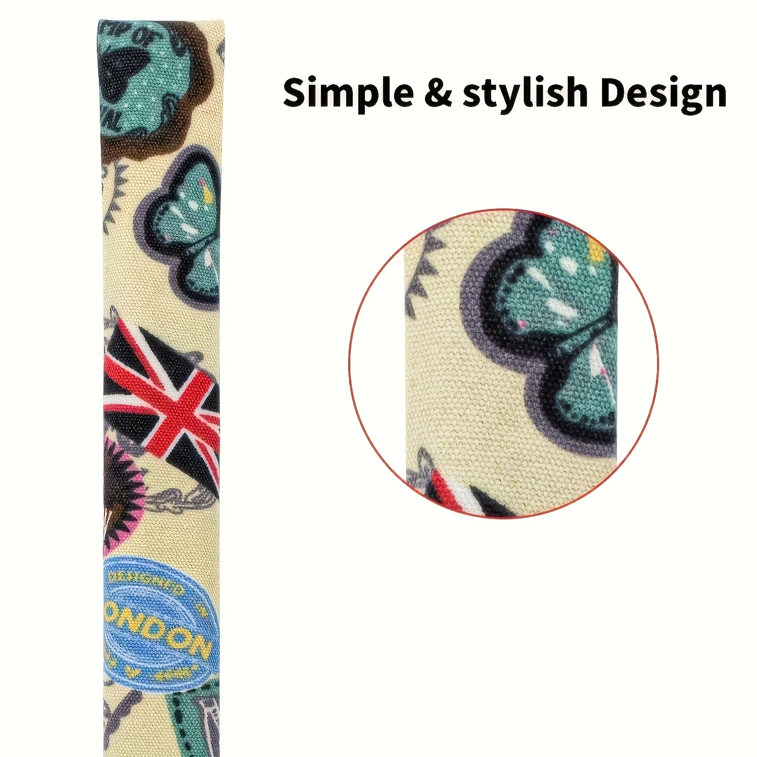 1pc Butterfly Print Golf Directional Alignment Stick Club Head Cover - Durable Protective Floral Accessory for Golfers & Gifting