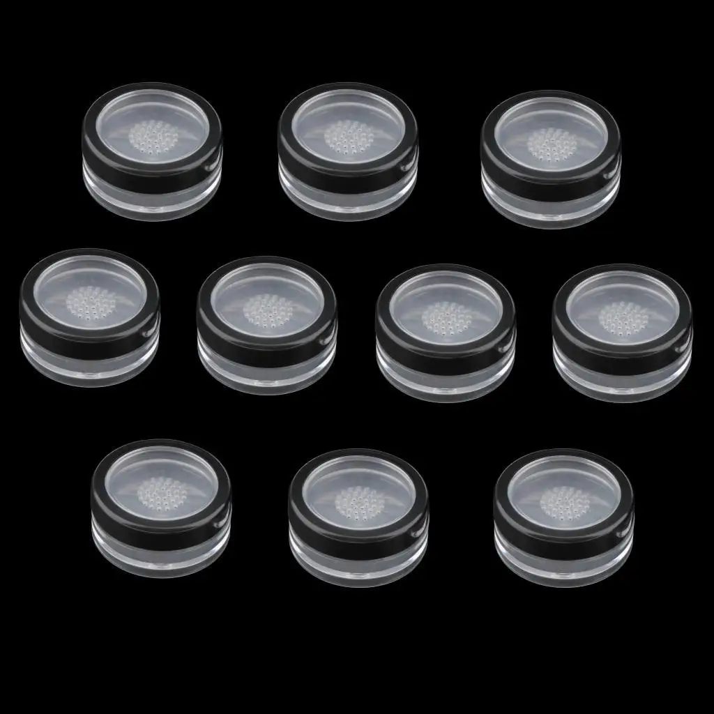 2X 10x 10g Loose Powder Container Sifter Lids Powder Puff Case DIY Cosmetic Box