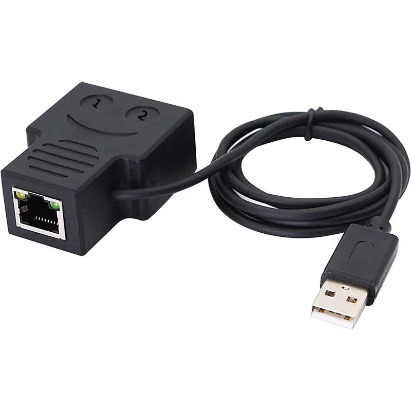 Adaptador Ethernet para cabo de rede Internet, RJ45 Splitter, 1 a 2, conector RJ45, acoplador para PC, TV, caixa, roteador, 100m