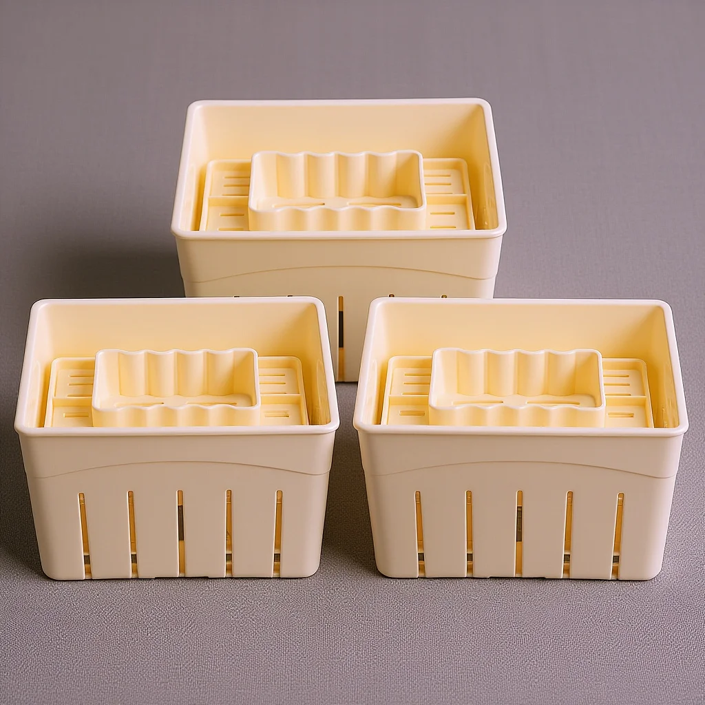 

3Sets Tofu Maker Plastic Press Mold Cheese DIY Tool Lid Smooth Interiors Design Tofu Press Mould Cheese Making Supplies