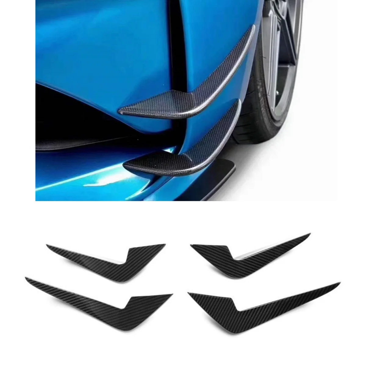 

Накладки на передний бампер в стиле AC из сухого карбона для BMW M2 F87 M2C 2014-2019, накладки на боковые крылья