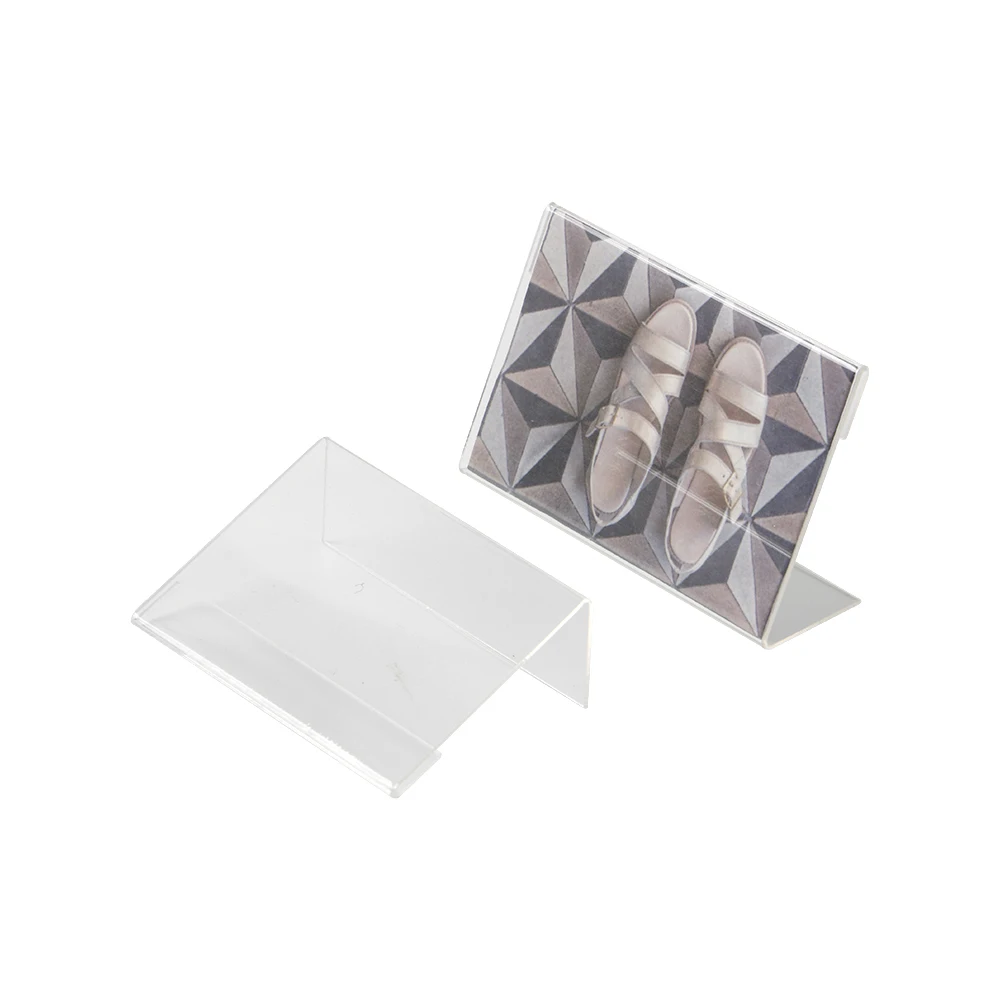 

20pcs Acrylic Transparent Display Stand Desk Sign Label Tag Business Frame Card Holders Price Display