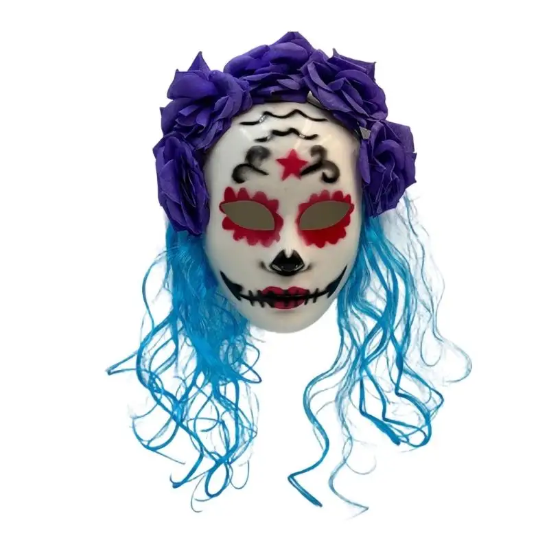 A52E Skull theme costume cover with full face cosplay mask for adults wear