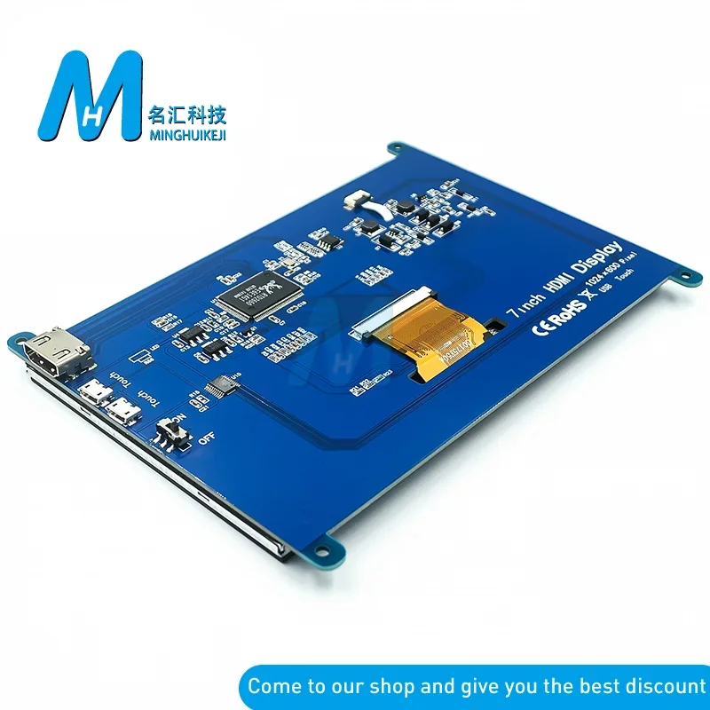 Pantalla táctil HDMI de 7 pulgadas, 1024x600 IPS, Panel de pantalla táctil hdmi, pantalla de frambuesa, Monitor LCD DIY HD para Raspberry Pi 2/3/4 B +/4b