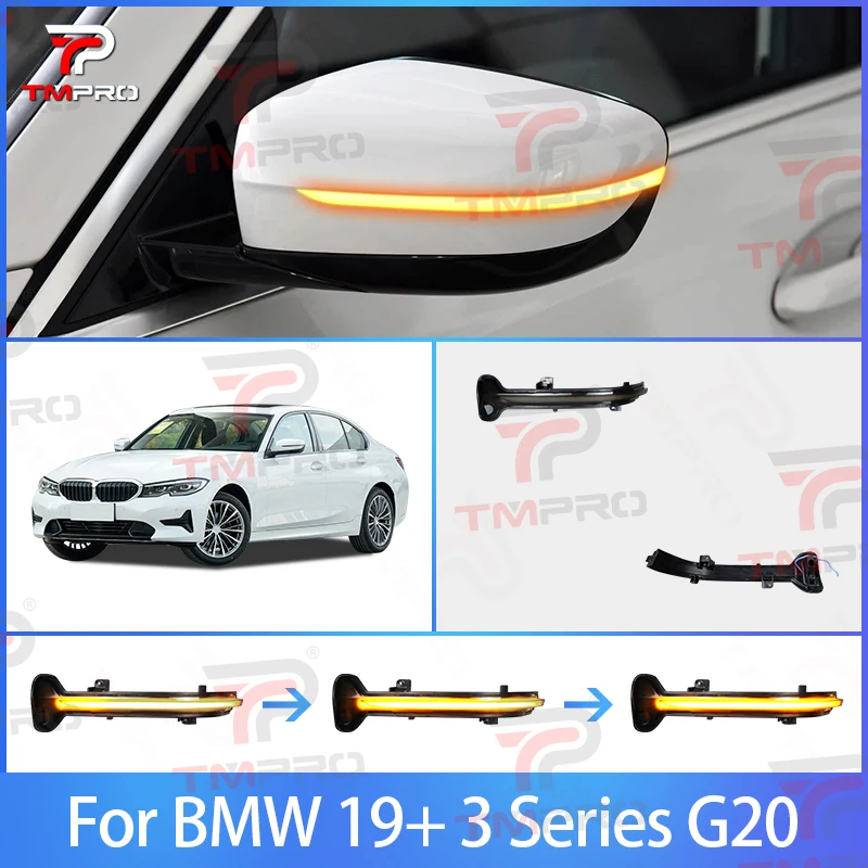 

For BMW 3 Series G20 19 Smoked Turning Blinker Signal Lamp Turning Signal Light Dynamic blue Turn Signal Lights