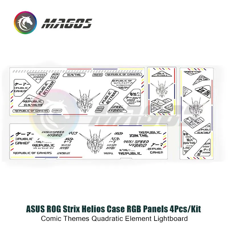 Imagem -03 - Capa Asus Rog Strix Helios Painéis Rgb Unidades por Kit Tema Comic Eva Lightboard Elemento Quadrático 5v Aura Sync pc Mod