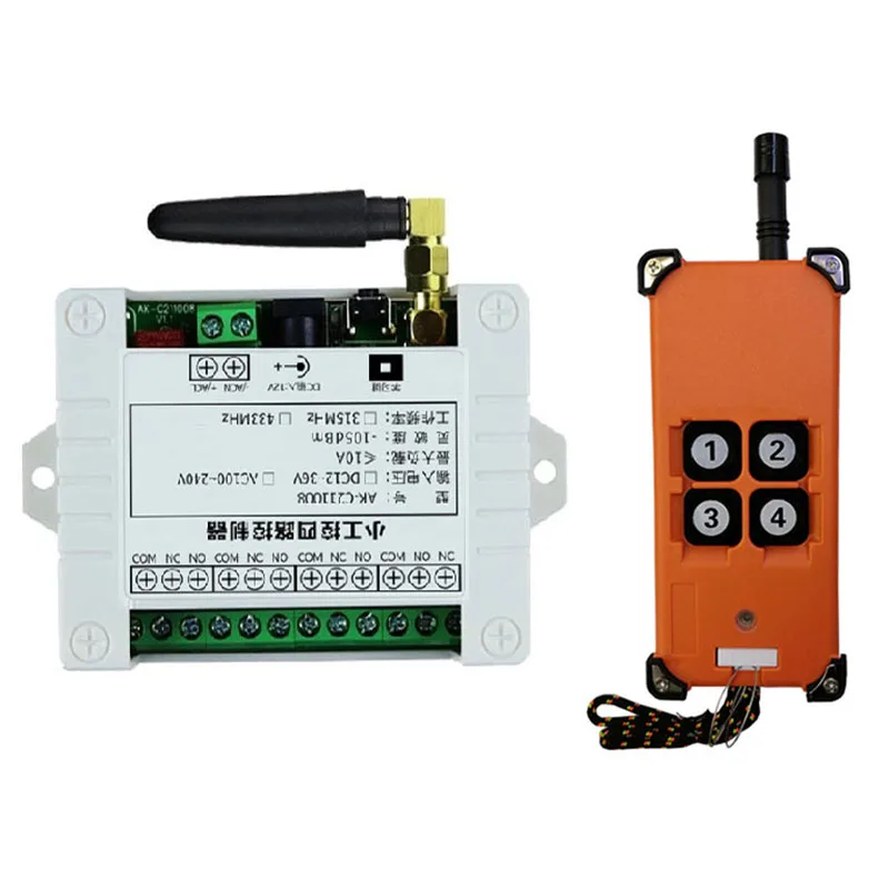 

3000m DC12V 24V 36V 4CH Radio Controller RF Wireless Remote Control Overhead travelling crane System Receiver+number keys Remote