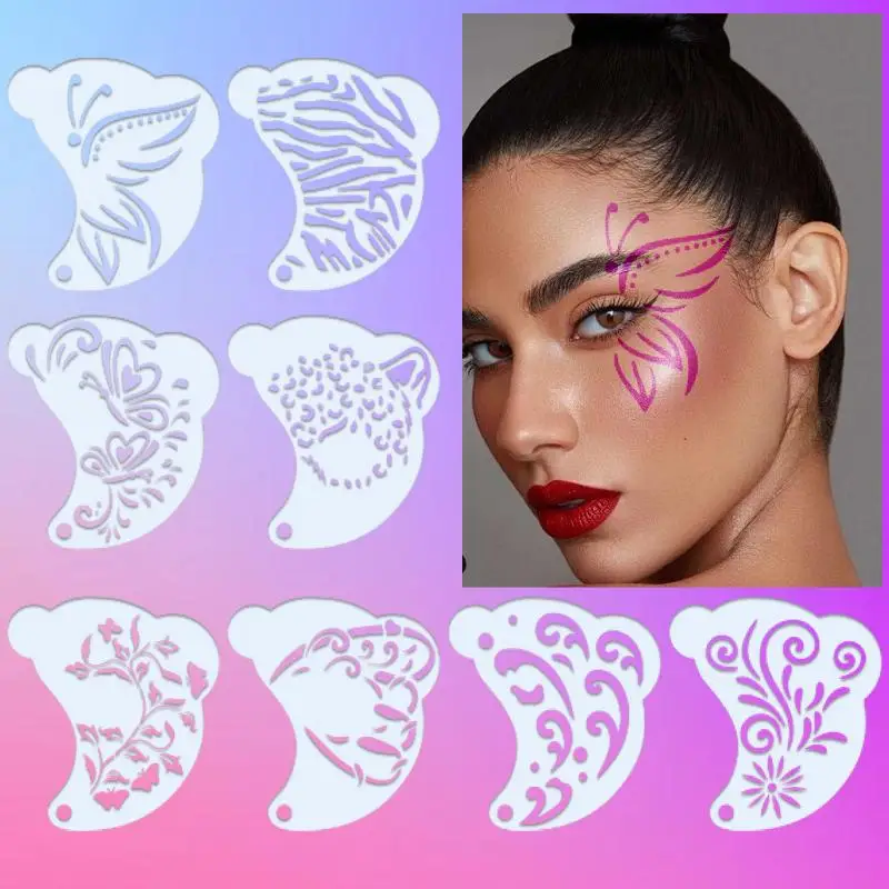 Face Paint Stencils Professional Body Art Paint Stencils Reusable For Adults Kids Easily Use Templates For Parties Makeup Tools