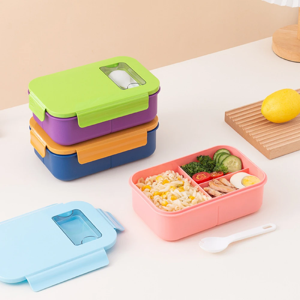 Microwavable lunch boxes for students and office workers portable divided compartments lunch boxes for picnic fruit boxes