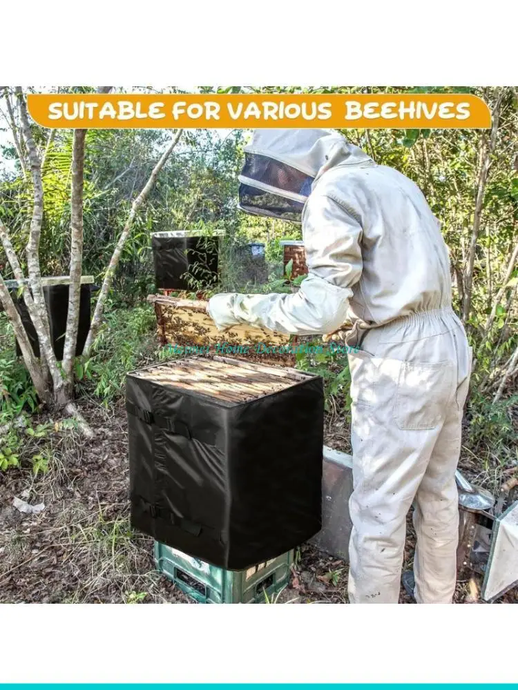H7BF Winter Bees Hives Wrap Beekeeping Accessories Washable Oxford Insulated Cover