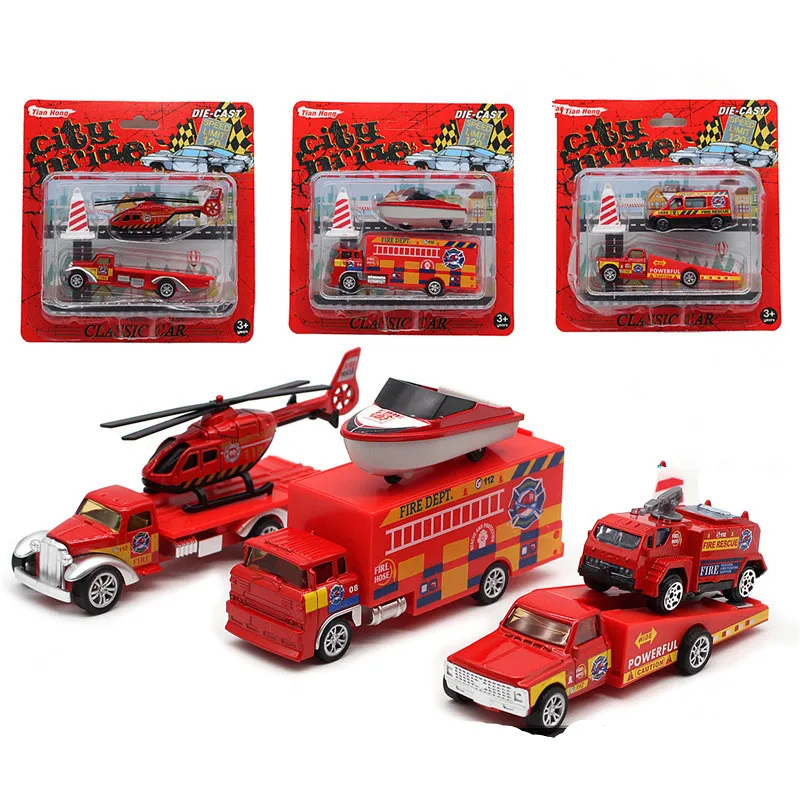 

1:64 модель пожарно-спасательной машины из сплава, игрушки для инженерных транспортных средств, игрушки-контейнеровоз, оптовая продажа