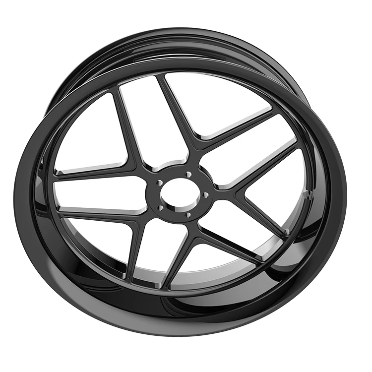 Wholesale Price Design  Aftermarket Wheel 18 Inch 5 Holes Black Alloy Wheels Rims for Passenger Motorcycle