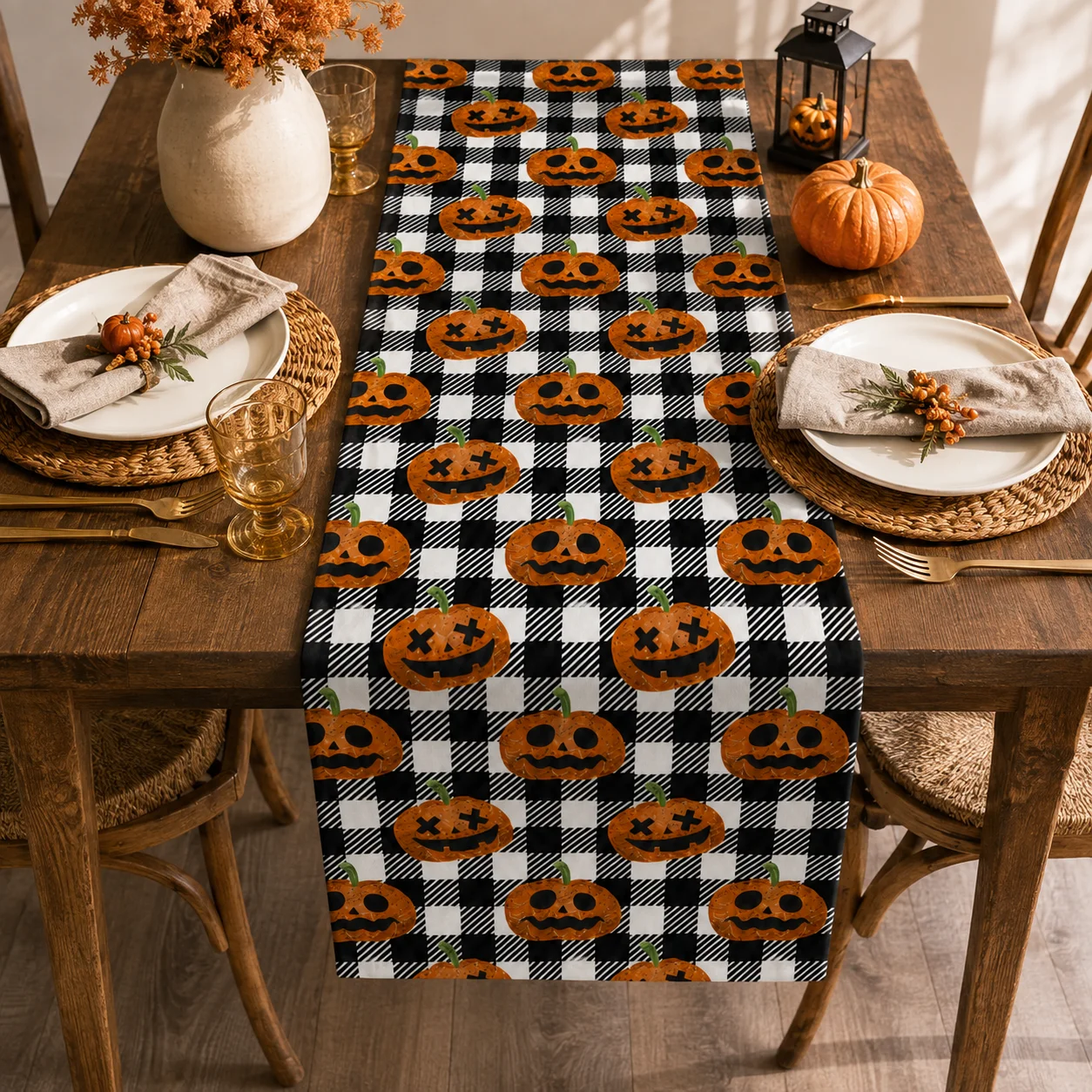 Jewish New Year Table Runner - Halloween Jewish Holiday Decor,Symbol of Good Luck & Prosperity - Table Decoration Placemat