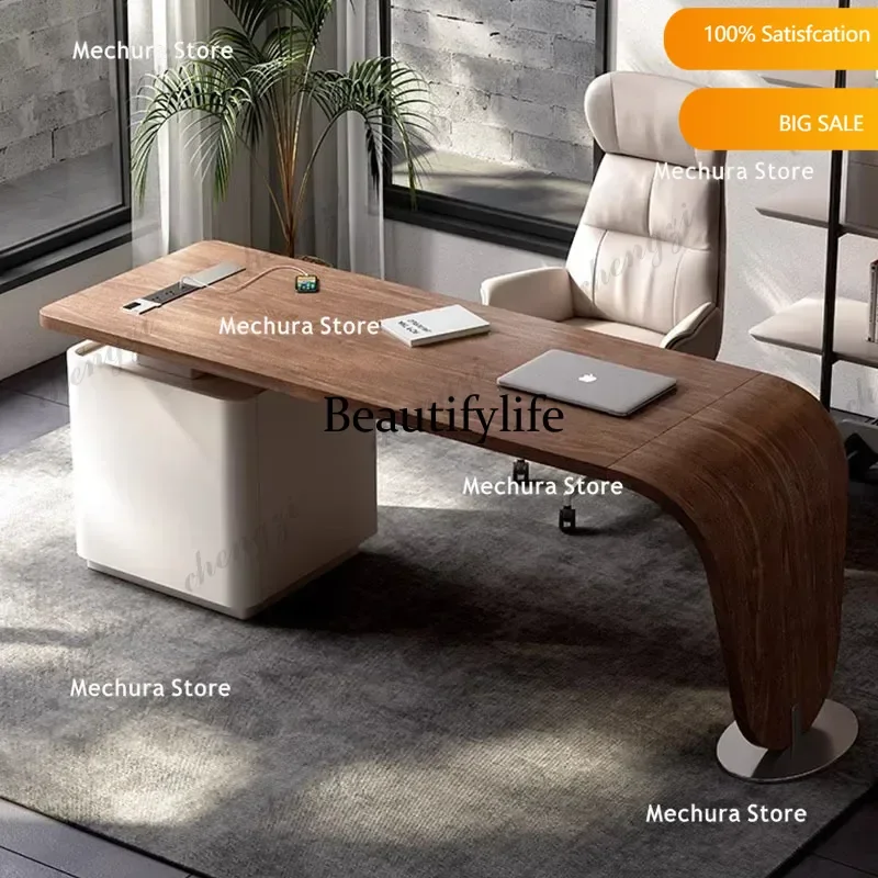 Mid-Century Style Solid Wood Office Desks Nordic Creative President Computer Work Desk Study High-end Office Furniture FYOD
