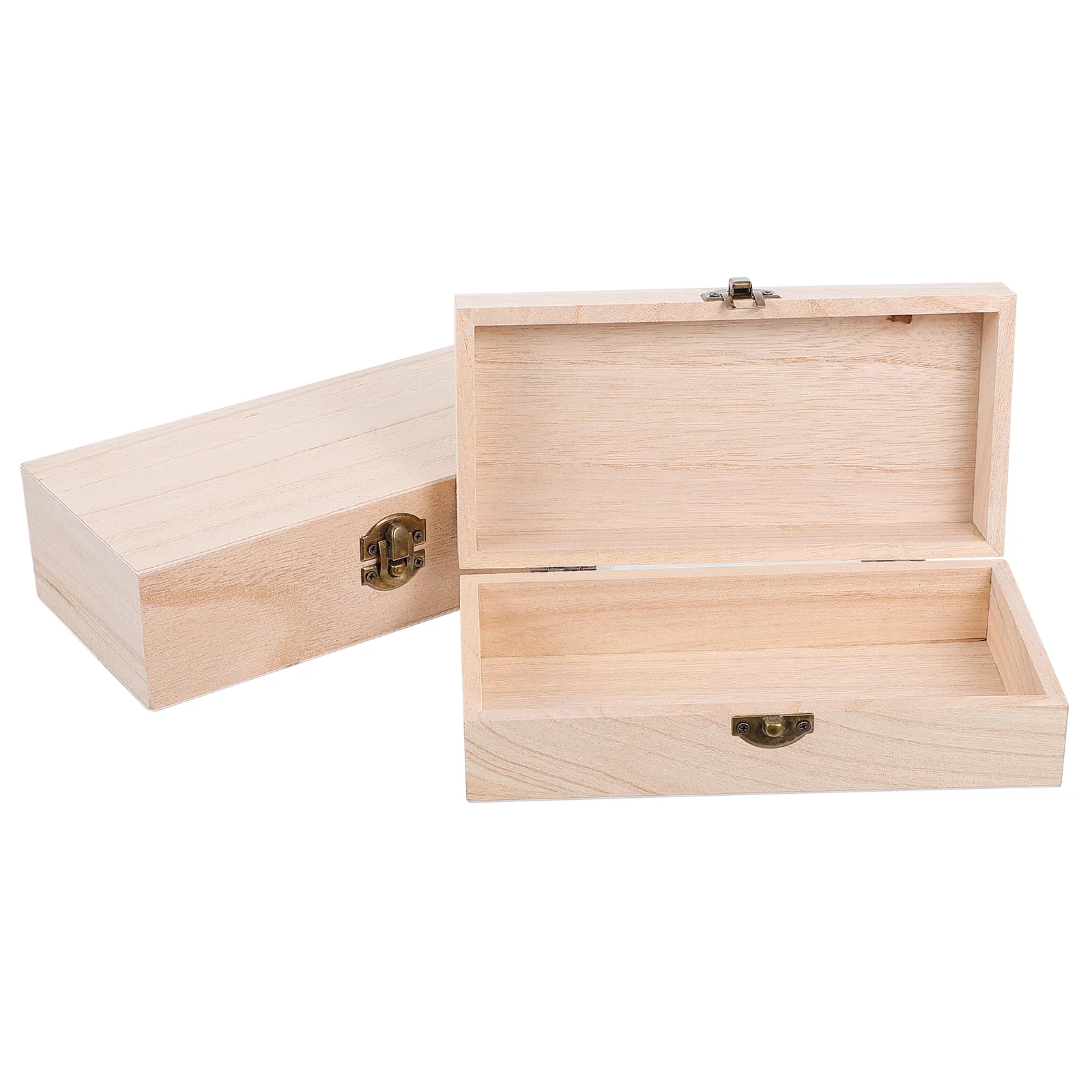 

2 Retro Solid Wood Storage Boxes Hand Polished Natural Wood Gift Packing Jewelry Box Wooden Bins Decorative Home