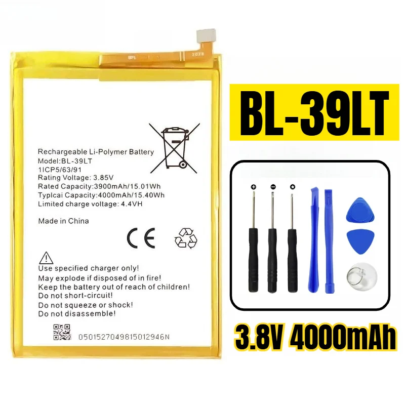 

Suitable for Transsion Camon 12/12 air/CC7/Spark 4/4Lite/KC2/3/8/pop 3 plus/ battery BL-39LT mobile phone battery 3.8V 4000mAh