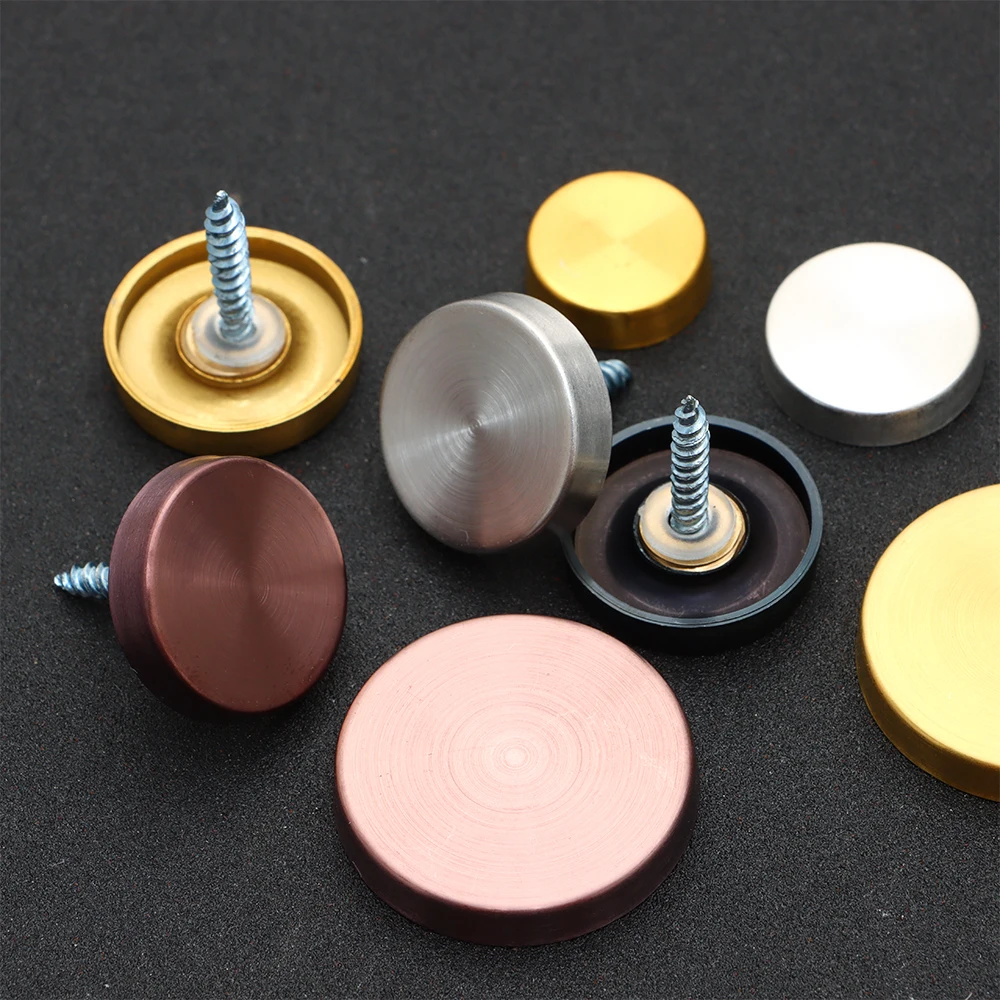 

4Sets Mirror Fixing Nails Advertising Screws Nails Screws Decorative Cap Stainless Steel Mirror Fasteners Decor Screw Covers
