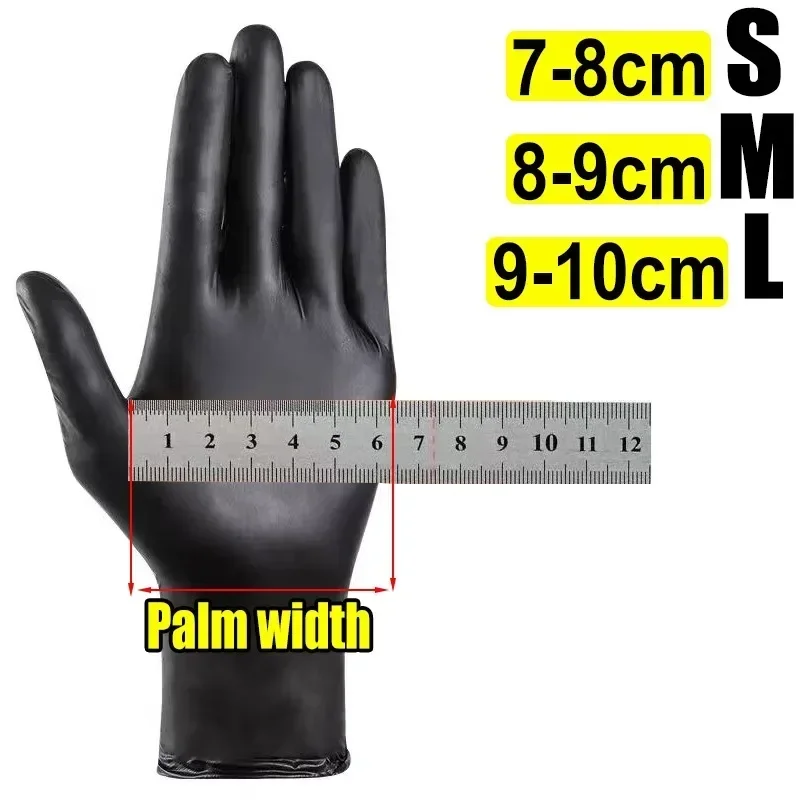 Black Nitrile PVC Gloves Strong Gloves Disposable for Housework Dish Washing Car Industry Gardening Pet Care Baking Cooking Tool