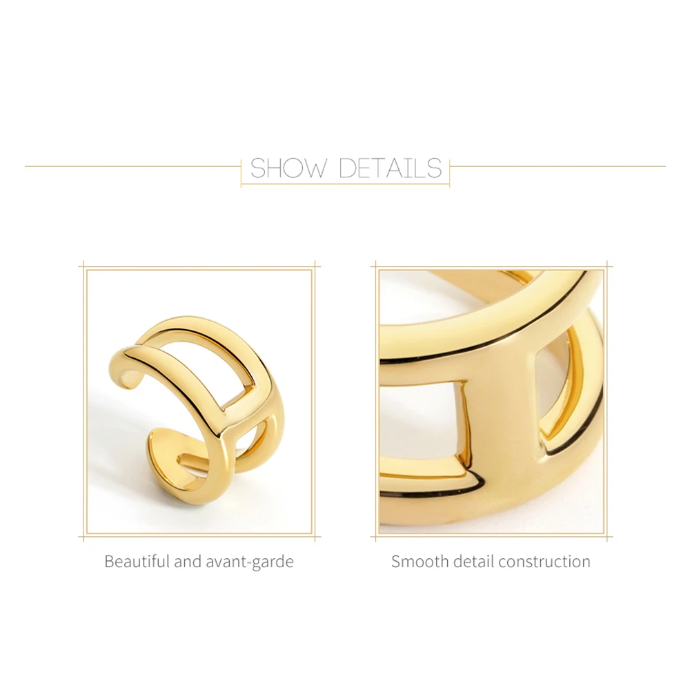 Trendy Minimalist High Polish Ring For Women IP 18K Plated Gold Anti-Fading Fashion Part Jewelry Supplier Wholesale Anillos - view 5