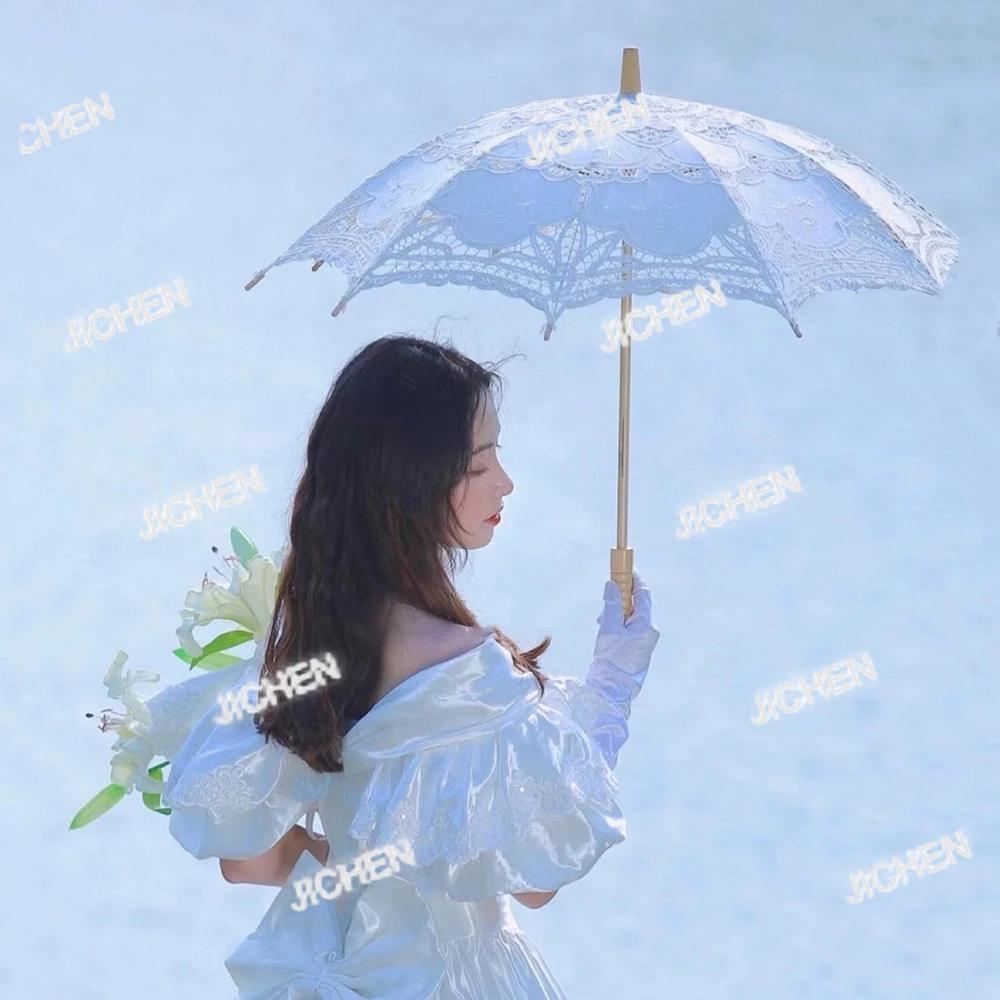 

ZQ французский ретро кружевной зонтик реквизит фото зонтик принцессы свадебное фото полый цветок