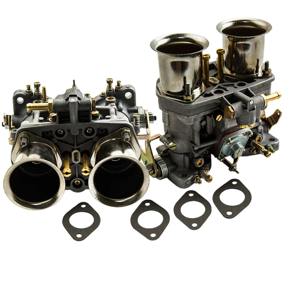 2x 40 IDF 2 Barrel Carburateur Carby voor VW Kever Bug Fiat Porsche met luchthoorn - afbeelding 2