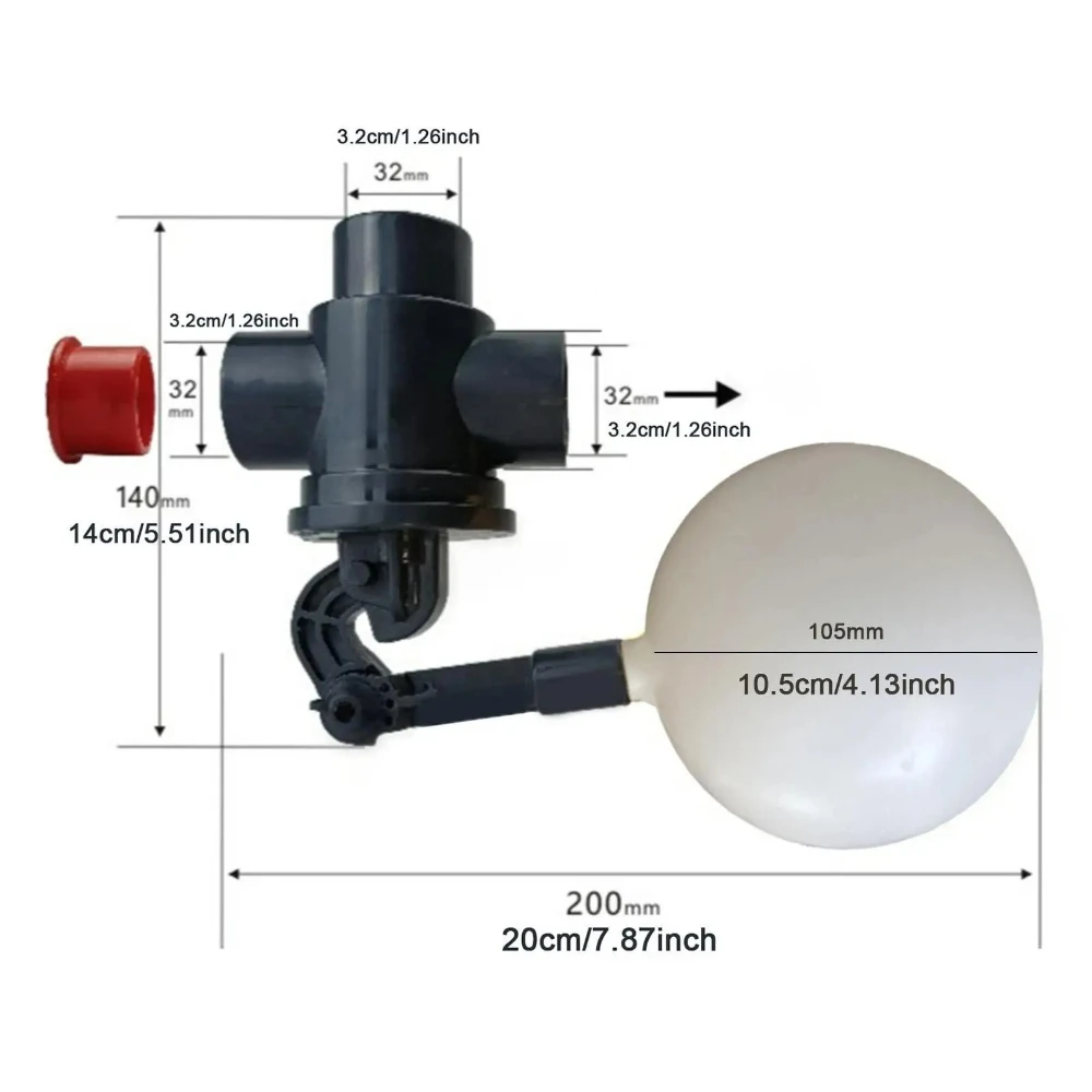Automatic Float Valve for Water Tank Shut Off Supply ABS Material Control Adjustable Water Level for Pool Pond Fish Tank Water
