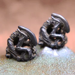 Alien Figurines Black Brass Paracord Knife Beads DIY Woven Lanyard Pendant Jewelry Accessories EDC Outdoor Charms for Bracelets
