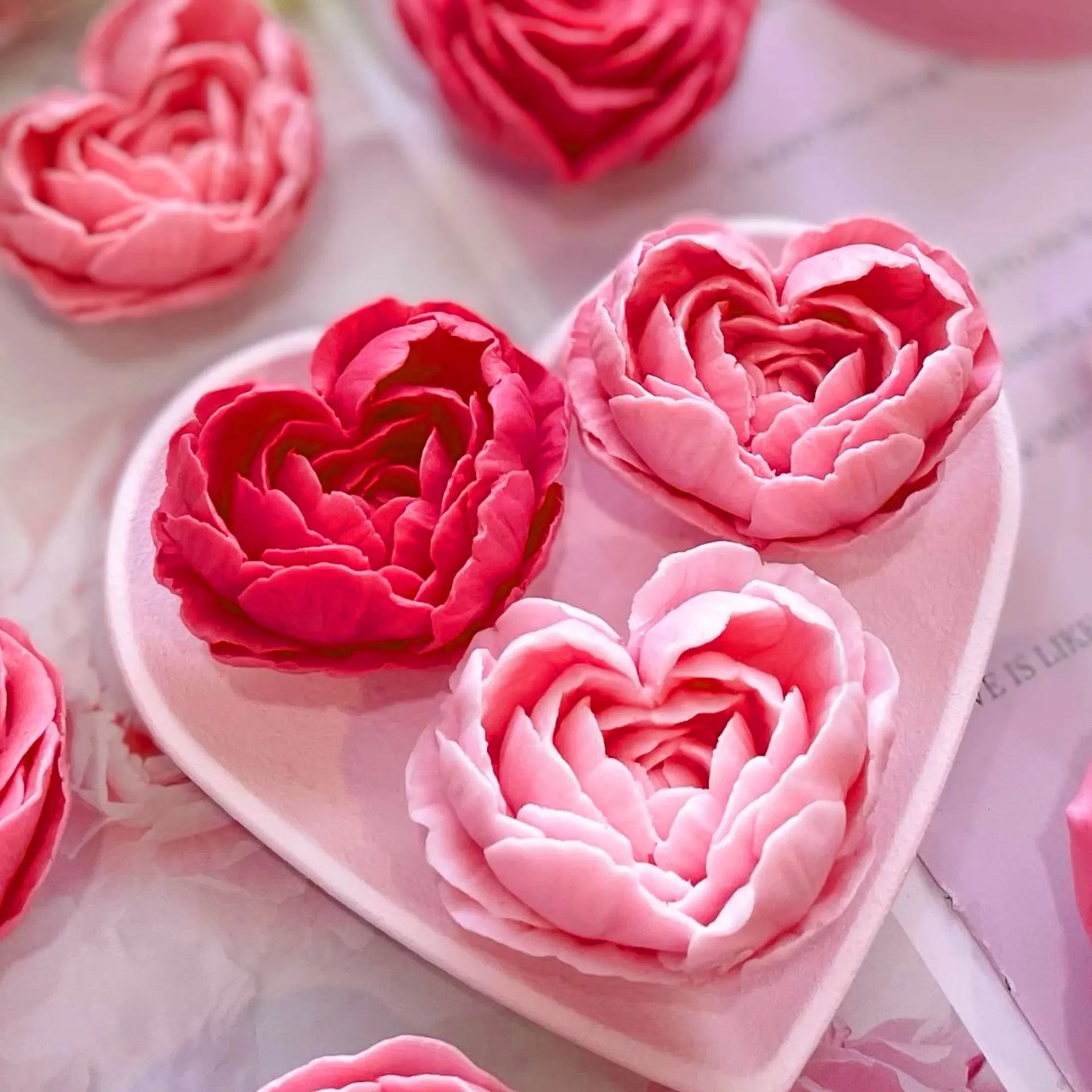 Love Rose Scented Candle Mold Valentine's Day IY Rose Candle Souvenir Gift Diffuser Stone Epoxy Making Mould