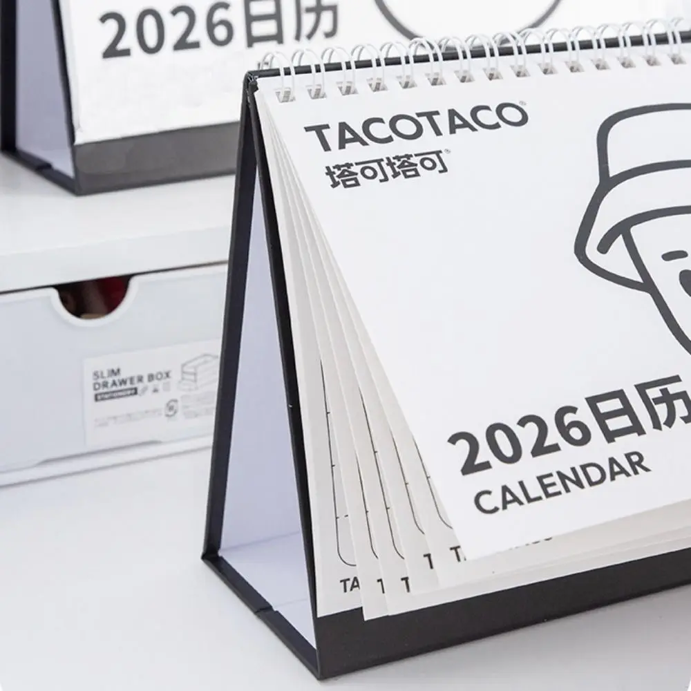 

Practical Memo Notes 2026 Desk Calendar Coil Binding One Month to View Tabletop Schedule Cartoon Monthly Calendar Study Planning