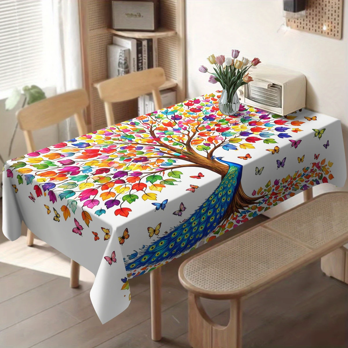 Dreamy Starry Sky Pattern Polyester Tablecloth - Stylish Dining Table Cover, Eye-catching Home Party & Daily Table Decoration