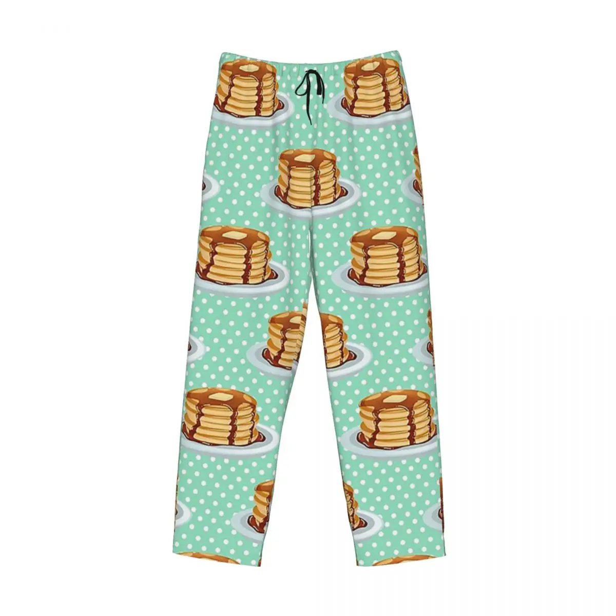 Custom Pancakes With Maple Syrup Pattern Pajama Pants Men Sleepwear Sleep Lounge Bottoms with Pockets