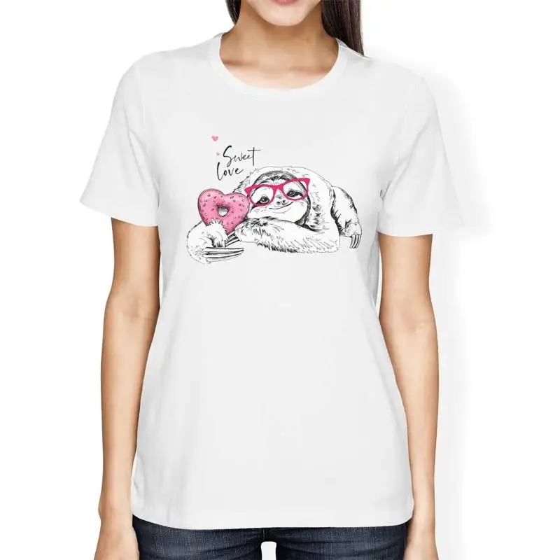 Женская футболка свободного кроя 1T Sweet Love Sloth