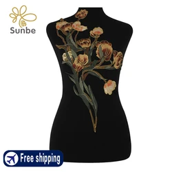 Bouquet of Flowers Sew-on Patches Embroidery Applique Sew on Applique Artistic Floral Patchwork