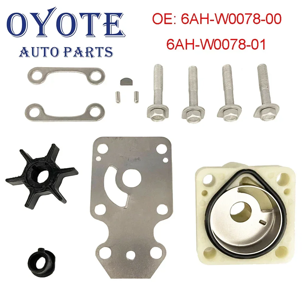 OYOTE 6AH-W0078 Water Pump Repair Kit For Yamaha outboard 4T F9.9 F13.5 F15 F20 6AH-W0078-00 6AH-W0078-01 6AH-W0078-00-00