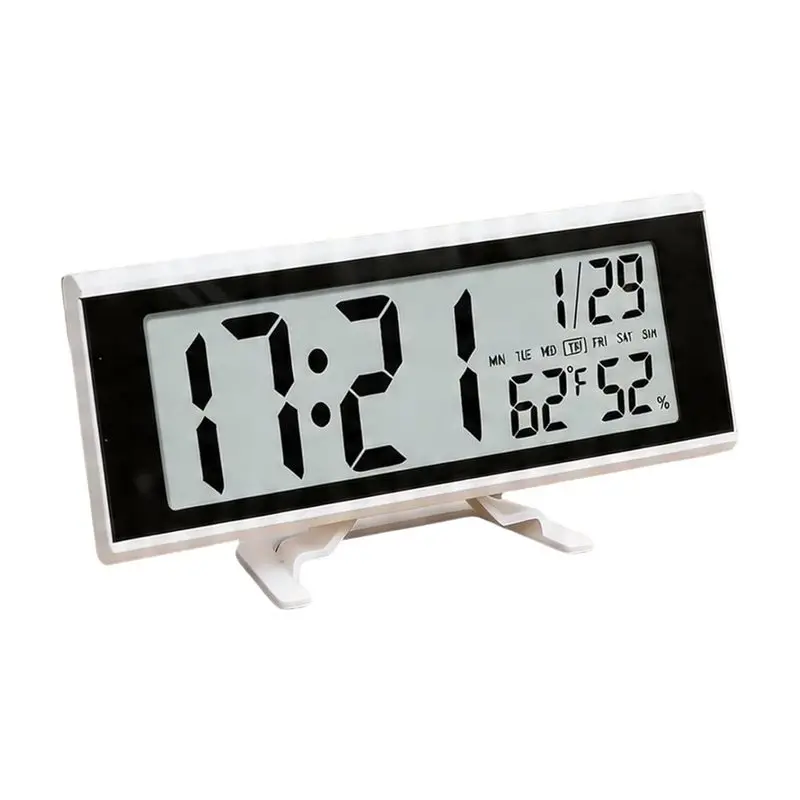 ABLN-Digital Alarm Clock With LCD Display Digital Clock Battery Operated Snooze For Elderly Travel