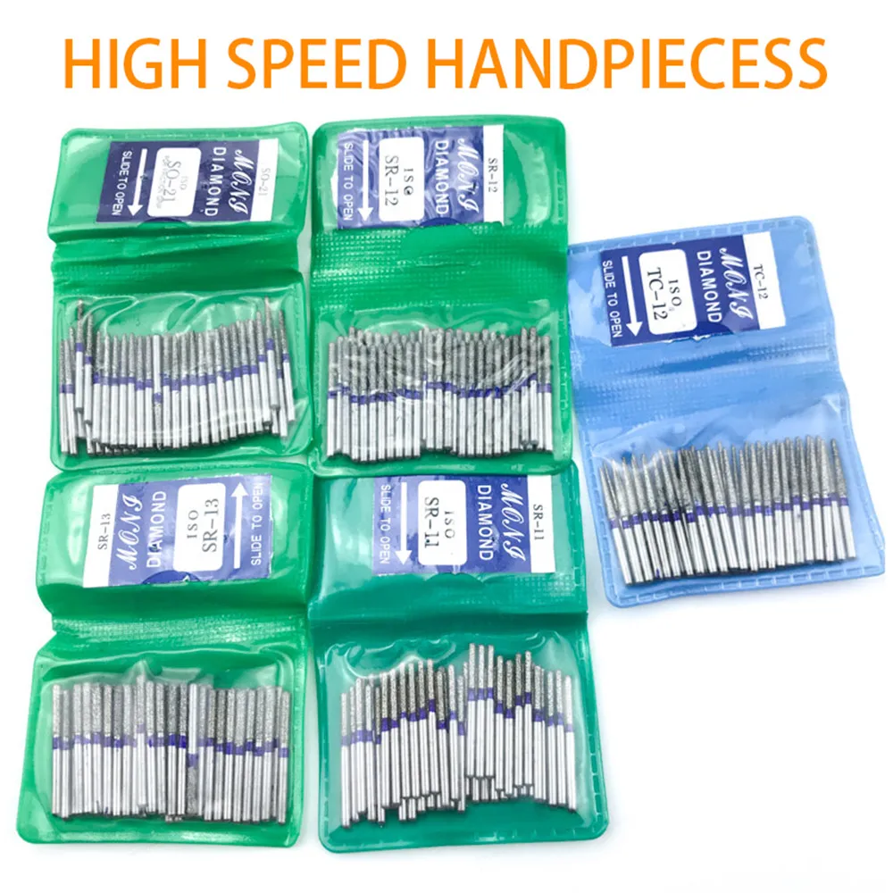 

50PCS/Bag SR series Dental Diamond Burs Drill FG High Speed Burs for teeth polishing 1.6mm