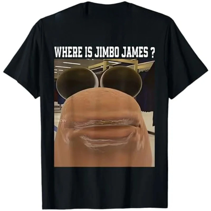 ¿Dónde está el gusano Marcus Jimbo James Meme camiseta Humor divertido diseño Y2k gráfico manga corta cuello redondo diciendo camiseta Tops Y2K