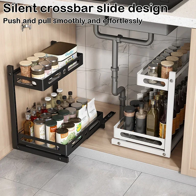 

Kitchen Under Sink Storage Organizer Bathroom Toilet Cabinet Storage Rack Drawer Storage Rack Drawer Cutlery Organizer Under