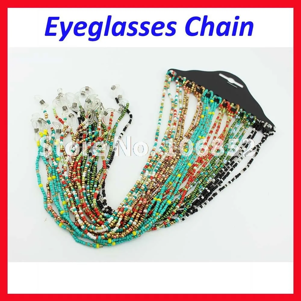 12pcs Colorful Beaded Pearl Sunglass Reading Glasses Eyeglass Chain Cord Rope Holder