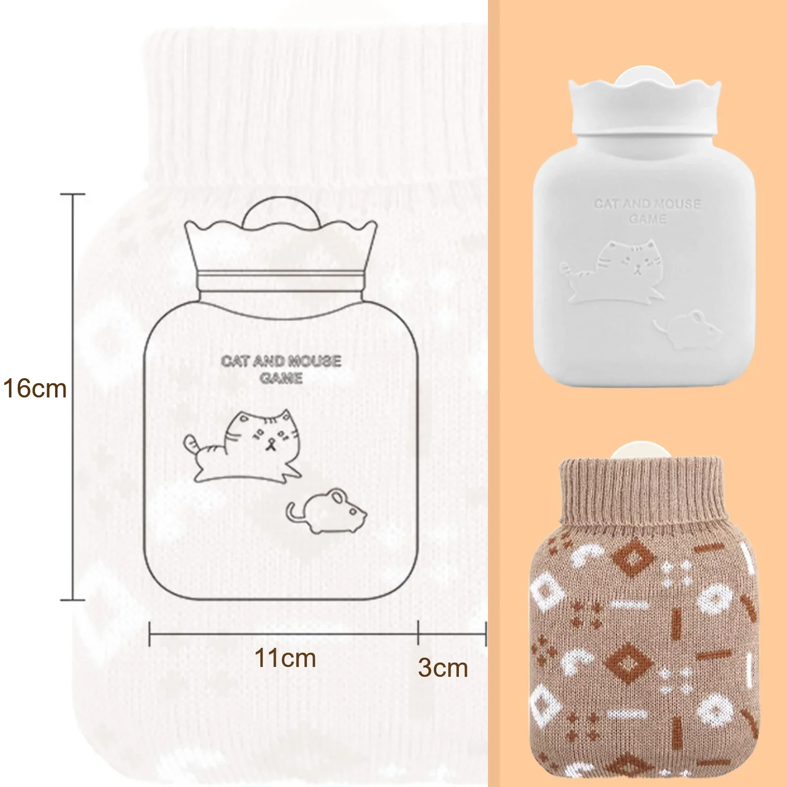 400ML Hot Water or ice Packs Microwave can Directly Heat to Provide Warmth for Women's Abdomen and Hands and Feet Holiday Gifts