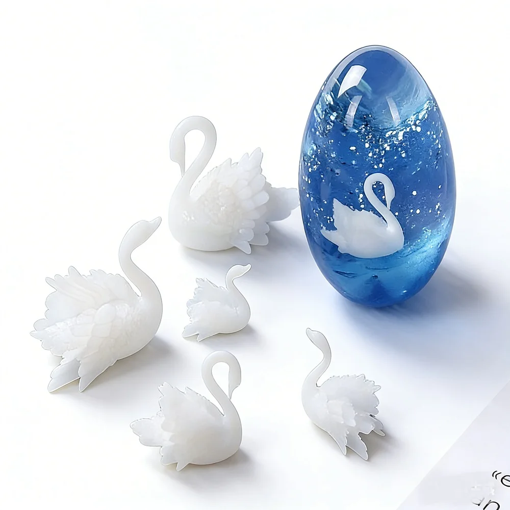 Mini DIY Craft Handmade Resin Jewelry UV Epoxy Jewelry Filling for 3D Micro Swan Landscape Silicone Molds Figurines Decoration