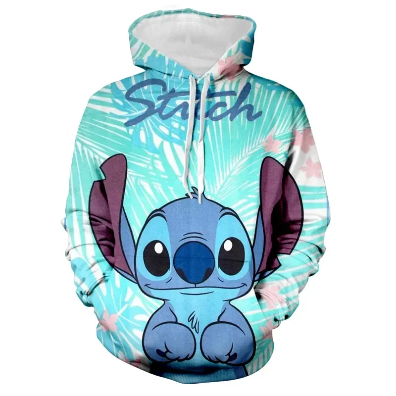 

Disney Boys Girls Hoodies Stitch Children's Pullovers 3D Cartoon Print Hoodies MINISO Oversized Men's Hoodies New Men's Clothing