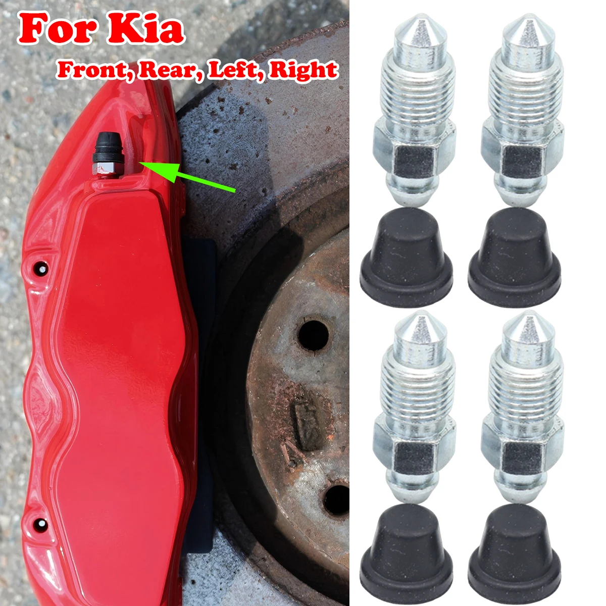 

Для Kia Rio MK3 Picanto Soul Ceed комплект винтов для прокачки суппорта передние и задние выпускные клапаны с резиновыми пылезащитными колпачками тормозная система