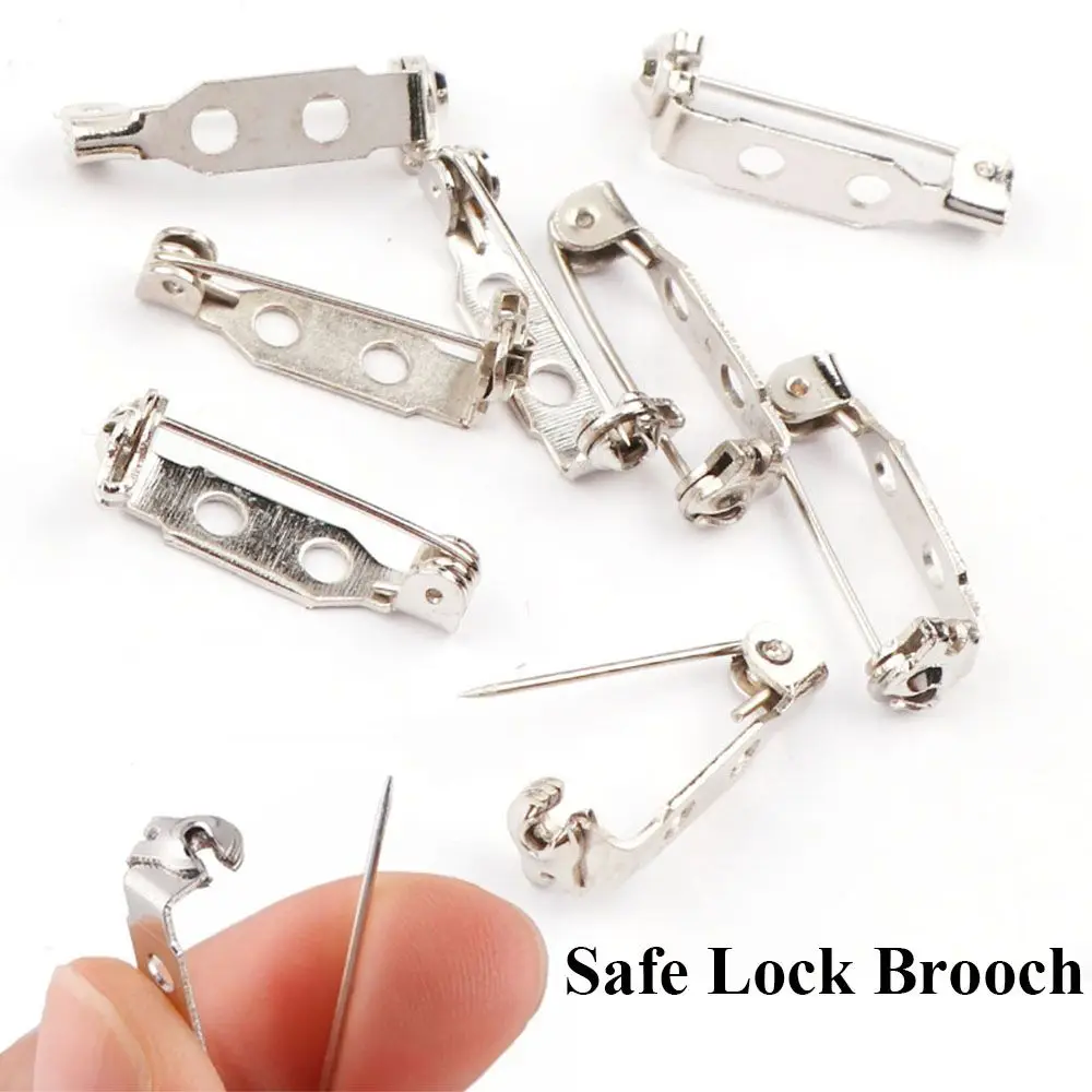 20pcs/set Plated Iron Brooch Base Back Bar Badge Holder Safe Lock Brooch Pins DIY Jewelry Findings Jewelry Accessories