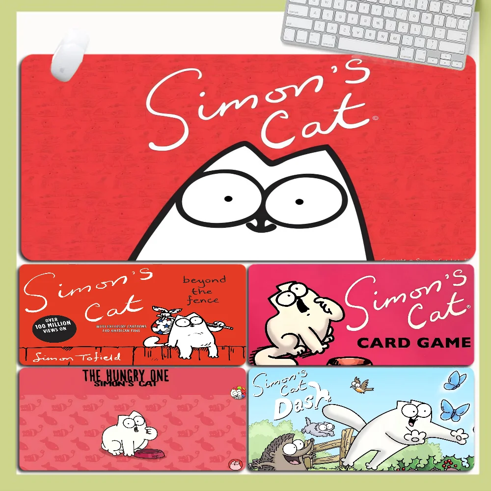 S-Simons-Cat Mousepad Custom Skin Desktop Desk Mat Kawaii Gaming Accessories Students Writing Pad for PC Computer Table