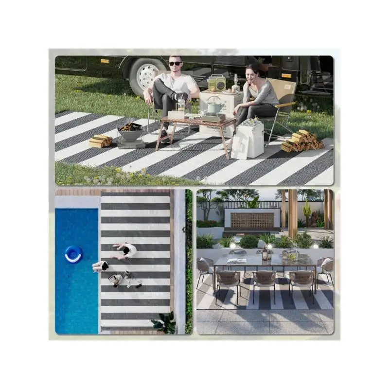 سجادة خارجية قابلة للعكس - مثالية للفناء والسطح والحديقة - متينة وسهلة التنظيف - مثالية لأي طقس #5