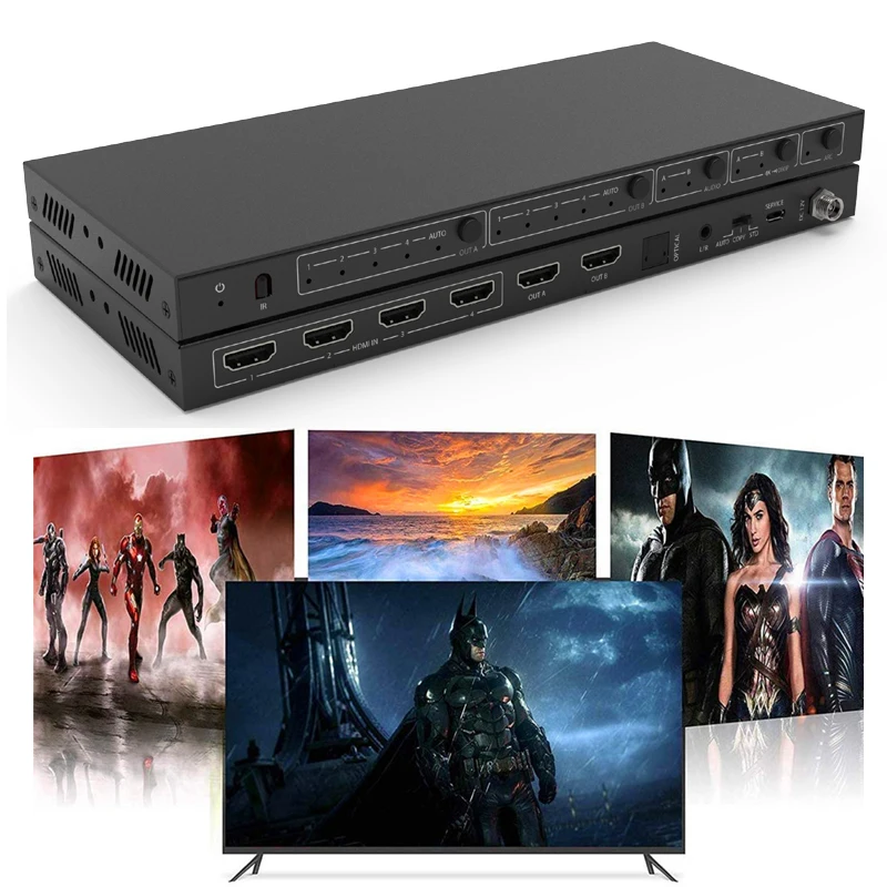 1080P HDMI-compatible matrix switcher Video Splitter HDMI-compatible Switch 4X2 Game live screen splitter matrix video switcher