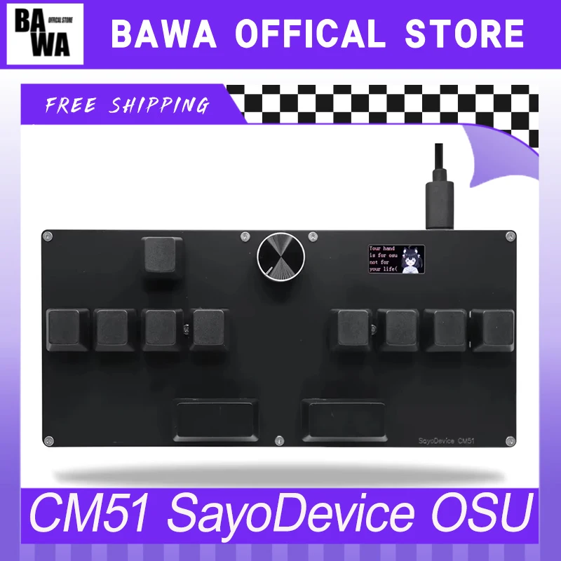 CM51 SayoDevice OSU Magnetic Switches Keyboard With Knob Screen DJ MAX Rapid Trigger OUTEMU/Gateron Switches Copy Paste Shotcut